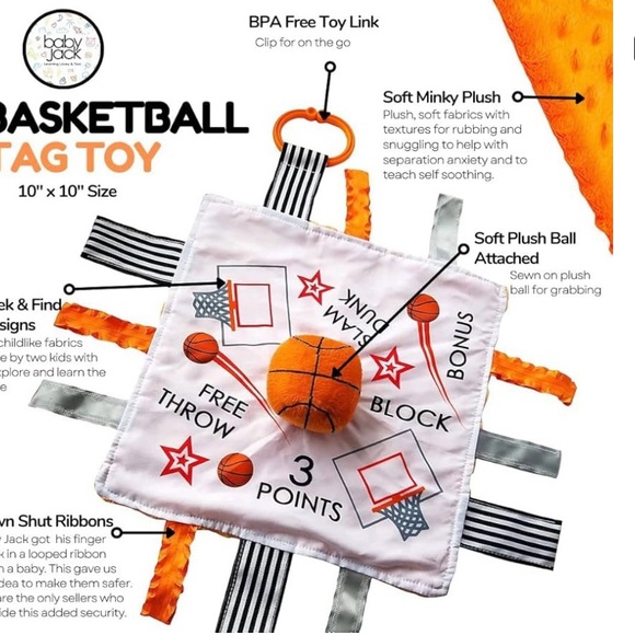 NWT The Learning Lovey: Goldenstate Warriors Baby Tag Toy - NBA Basketball - Picture 2 of 4